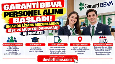 Garanti BBVA Personel Alımı Başladı! En Az Ön Lisans Mezunlarına Gişe ve Müşteri Danışmanı İş Fırsatı