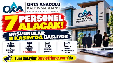 Orta Anadolu Kalkınma Ajansı 7 personel alacak: Başvurular 9 Kasım'da başlıyor