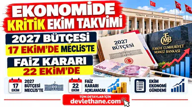 Ekonomide Kritik Ekim Takvimi: Faiz Kararı 22 Ekim'de, 2027 Bütçesi 17 Ekim'de Meclis'te