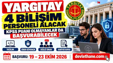 Yargıtay 4 Sözleşmeli Bilişim Personeli Alacak: KPSS Puanı Olmayanlar da Başvurabilecek