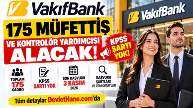 VakıfBank 175 Müfettiş ve Kontrolör Yardımcısı Alacak: KPSS Şartı Yok, Başvuru 3 Kasım'a Kadar