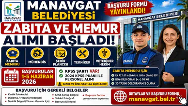Manavgat Belediyesi Memur ve Zabıta Alımı Başladı! Başvuru Formu Yayımlandı, KPSS ile Personel Alınacak