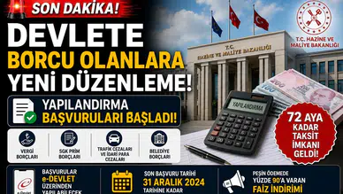 Devlete Borcu Olanlara Yeni Düzenleme! Yapılandırma Başvuruları Başladı, 72 Aya Kadar Taksit İmkanı Geldi