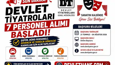 Devlet Tiyatroları 7 Personel Alımı Başladı! Şoför, Büro Personeli, Güvenlik ve Temizlik Görevlisi Alınacak