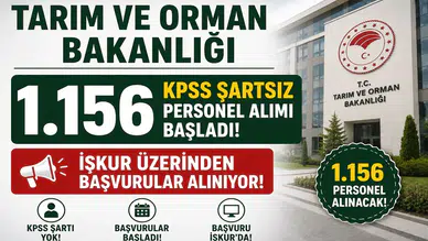 Tarım ve Orman Bakanlığı 1.156 KPSS Şartsız Personel Alımı Başladı! İŞKUR Üzerinden Başvurular Alınıyor