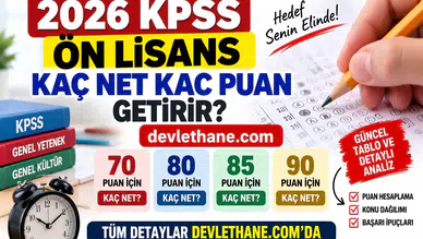 2026 KPSS Ön Lisans Kaç Net Kaç Puan Getirir? 70, 80, 85 ve 90 Puan İçin Kaç Net Gerekir?