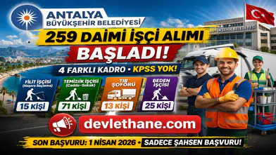 Antalya Büyükşehir Belediyesi 259 Daimi İşçi Alımı Başlattı! Başvurular İçin Süre Sınırlı