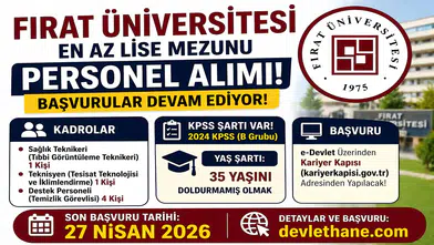 Fırat Üniversitesi Personel Alımı Başvuruları Sürüyor! En Az Lise Mezunu Adaylar Dikkat