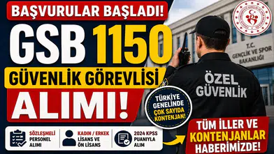 GSB 1150 Güvenlik Görevlisi Alımı Başvuruları Başladı! İşte Tüm İller, Kontenjanlar ve Başvuru Şartları
