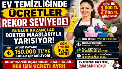 Ev Temizliği Ücretleri Rekor Kırdı! Günlük Kazançlar 6 Bin TL'ye Dayandı, Aylık Gelirler 150 Bin TL'yi Aşabiliyor