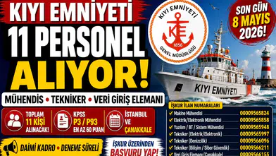 Kıyı Emniyeti 11 Personel Alımı Yapacak! Mühendis, Tekniker ve Veri Giriş Kadroları Açıldı