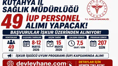 Kütahya İl Sağlık Müdürlüğü 49 İUP Personel Alımı Yapacak! Başvurular İŞKUR Üzerinden Alınıyor