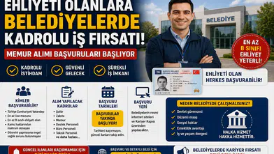 Ehliyeti Olanlara Belediyelerde Kadrolu İş Fırsatı! Memur Alımı Başvuruları Başlıyor