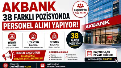 Akbank 38 Farklı Pozisyonda Personel Alımı Yapıyor! Hibrit, Uzaktan ve Ofisten Çalışma Fırsatı