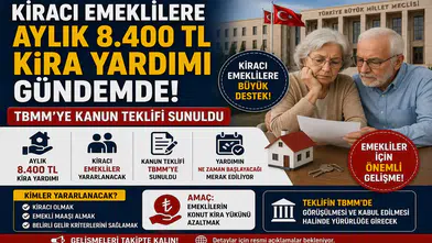 Kiracı Emeklilere Aylık 8.400 TL Kira Yardımı Gündemde! TBMM’ye Kanun Teklifi Sunuldu