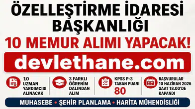 Özelleştirme İdaresi Başkanlığı 10 Uzman Yardımcısı Alımı Yapacak! KPSS 80 Puan Şartı ve Sözlü Sınav Detayları Açıklandı