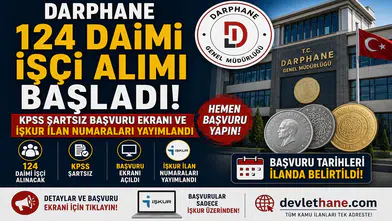 Darphane 124 Daimi İşçi Alımı Başladı! KPSS Şartsız Başvuru Ekranı ve İŞKUR İlan Numaraları Yayımlandı