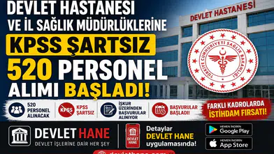 Devlet Hastanesi ve İl Sağlık Müdürlüklerine KPSS Şartsız 520 Personel Alımı Başladı! İŞKUR Üzerinden Başvurular Alınıyor