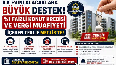 İlk Evini Alacaklara Büyük Destek! %1 Faizli Konut Kredisi ve Vergi Muafiyeti İçeren Teklif Meclis'te