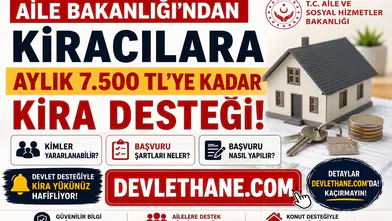 Aile Bakanlığı'ndan Kiracılara Aylık 7.500 TL'ye Kadar Kira Desteği! Kimler Yararlanabilir, Başvuru Şartları Neler?