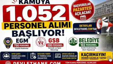 Kamuya 1.052 Personel Alımı Başlıyor! EGM, GSB ve Belediye Başvuruları Pazartesi Açılacak