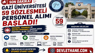 Gazi Üniversitesi 59 Sözleşmeli Personel Alımı Başladı! Hemşire, Tekniker ve Destek Personeli Kadroları Açıldı