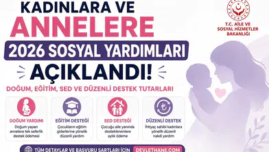 Kadınlara ve Annelere 2026 Sosyal Yardımları Açıklandı! Doğum, Eğitim, SED ve Düzenli Destek Tutarları