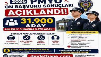 2026 PMYO Ön Başvuru Sonuçları Açıklandı: 31 Bin 900 Aday Polislik Sınavına Katılacak