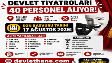 Devlet Tiyatroları 13 İlde 40 Personel Alıyor: KPSS Şartı Yok, Başvurular 17 Ağustos’ta Bitiyor