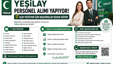 Yeşilay Personel Alımı Yapıyor: 17 Açık Pozisyon İçin Başvurular Devam Ediyor