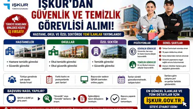 İŞKUR’dan Güvenlik ve Temizlik Görevlisi Alımı: Hastane, Okul ve Özel Sektörde Yeni İlanlar