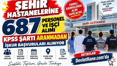 Şehir Hastanelerine 687 Personel ve İşçi Alımı: KPSS Şartı Aranmadan İŞKUR Başvuruları Alınıyor