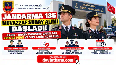 Jandarma 135 Muvazzaf Subay Alımı Başladı! Kadın-Erkek Başvuru Şartları, KPSS 65 Puan ve Son Tarih Açıklandı