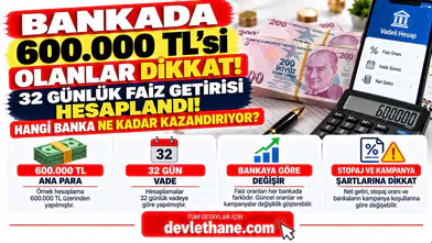 Bankada 600 Bin TL'si Olanlar Dikkat! 32 Günlük Faiz Getirisi Hesaplandı: Hangi Banka Ne Kadar Kazandırıyor?