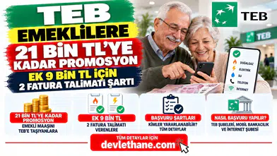 TEB Emeklilere 21 Bin TL’ye Kadar Promosyon Sunuyor! Ek 9 Bin TL İçin 2 Fatura Talimatı Şartı
