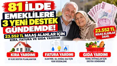 81 İlde Emeklilere 3 Yeni Destek Gündemde! 23.552 TL Maaş Alanlar İçin Kira, Fatura ve Gıda Yardımı