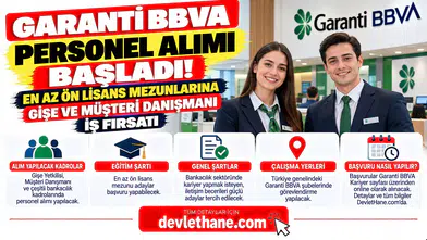 Garanti BBVA Personel Alımı Başladı! En Az Ön Lisans Mezunlarına Gişe ve Müşteri Danışmanı İş Fırsatı