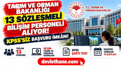 Tarım ve Orman Bakanlığı 13 sözleşmeli bilişim personeli alıyor: KPSS’siz başvuru imkânı
