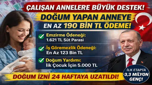 Çalışan Annelere 190 Bin TL Destek! Yeni Doğum Ödenekleri ve İzin Süreleri Detaylarıyla Açıklandı