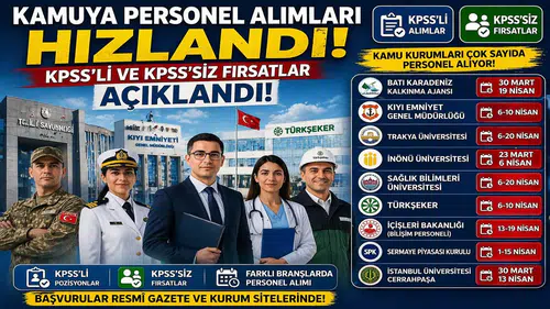 Kamuya Personel Alımları Hızlandı: KPSS’li ve KPSS’siz İlanlar Peş Peşe Geliyor
