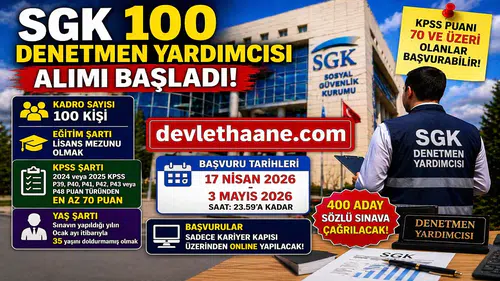 SGK 100 Denetmen Yardımcısı Alımı Başladı! Başvuru Şartları ve Tarihler Açıklandı