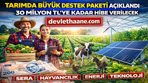 Tarımda Büyük Destek Paketi Açıklandı 30 Milyon TL’ye Kadar Hibe Verilecek