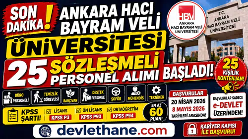 Ankara Hacı Bayram Veli Üniversitesi 25 Personel Alımı Başladı! Başvurular e-Devlet’te Açıldı
