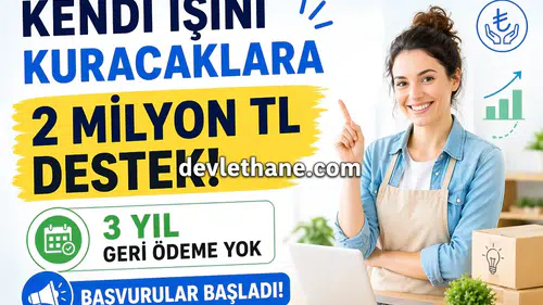 Kendi İşini Kuracaklara 2 Milyon TL Destek! 3 Yıl Geri Ödeme Yok, Başvurular Başladı