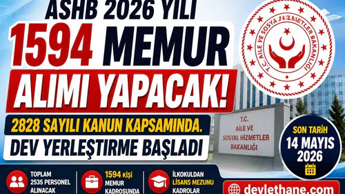 ASHB 2026 Yılı 1594 Memur Alımı Yapacak! 2828 Sayılı Kanun Kapsamında Dev Yerleştirme Başladı