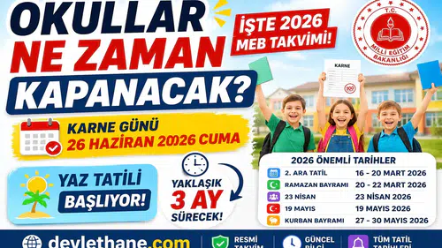 Okullar Ne Zaman Kapanacak? 2026 Yaz Tatili Tarihi ve MEB Takvimi Açıklandı