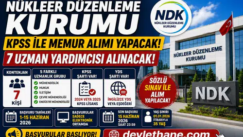 Nükleer Düzenleme Kurumu 7 Uzman Yardımcısı Alımı Yapacak! KPSS ile Memur Alımı Başvuruları Başlıyor