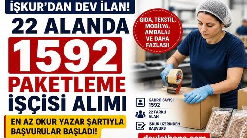 İŞKUR’dan Dev İlan: 22 Farklı Alanda 1592 Paketleme İşçisi Alımı Başladı
