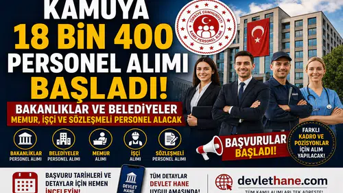 Kamuya 18 Bin 400 Personel Alımı Başladı! Bakanlıklar ve Belediyeler Memur, İşçi ve Sözleşmeli Personel Alacak