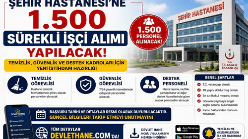 Şehir Hastanesi'ne 1.500 Sürekli İşçi Alımı Yapılacak! Temizlik, Güvenlik ve Destek Kadroları İçin Yeni İstihdam Hazırlığı
